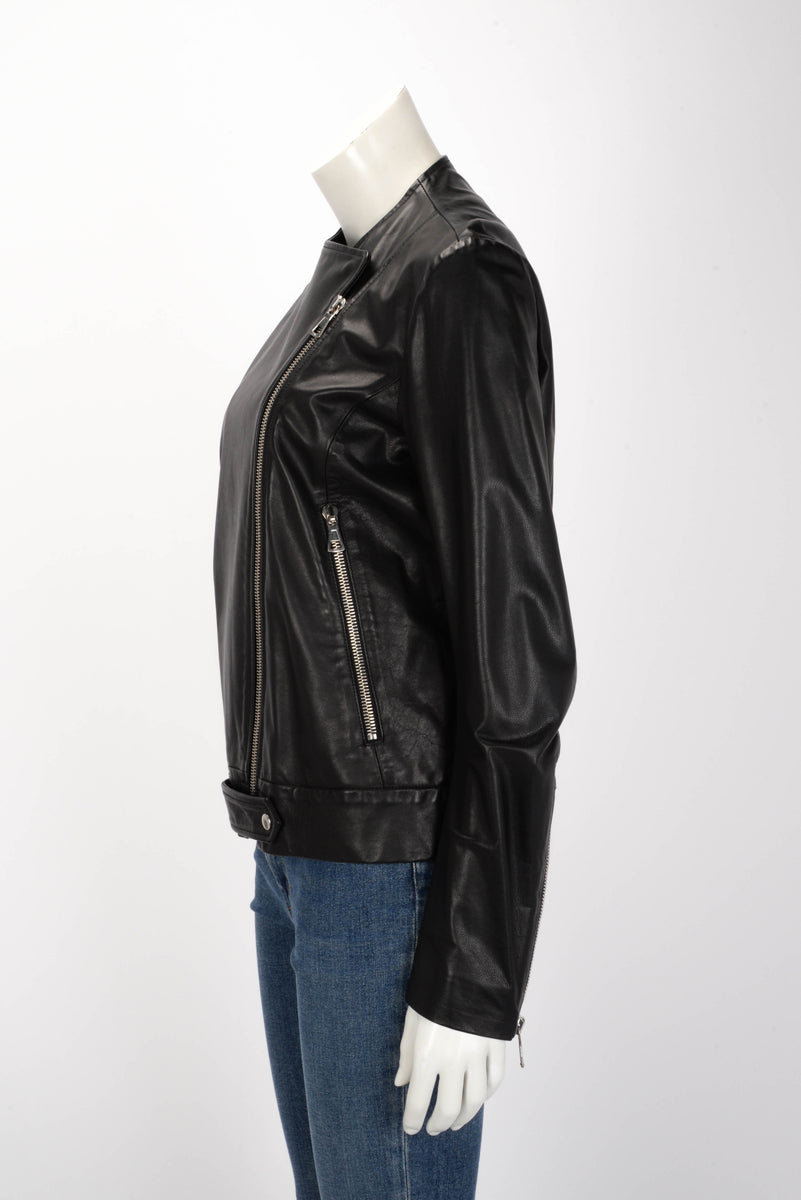 Maison Margiela Black Leather Biker Jacket IT 42