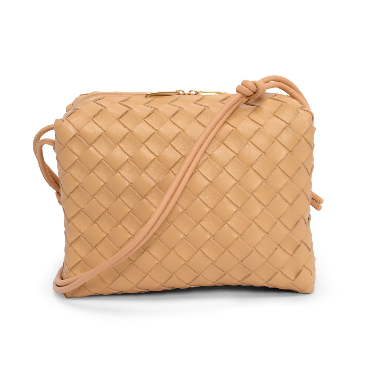 Bottega Veneta Almond Intrecciato Small Loop Camera Bag
