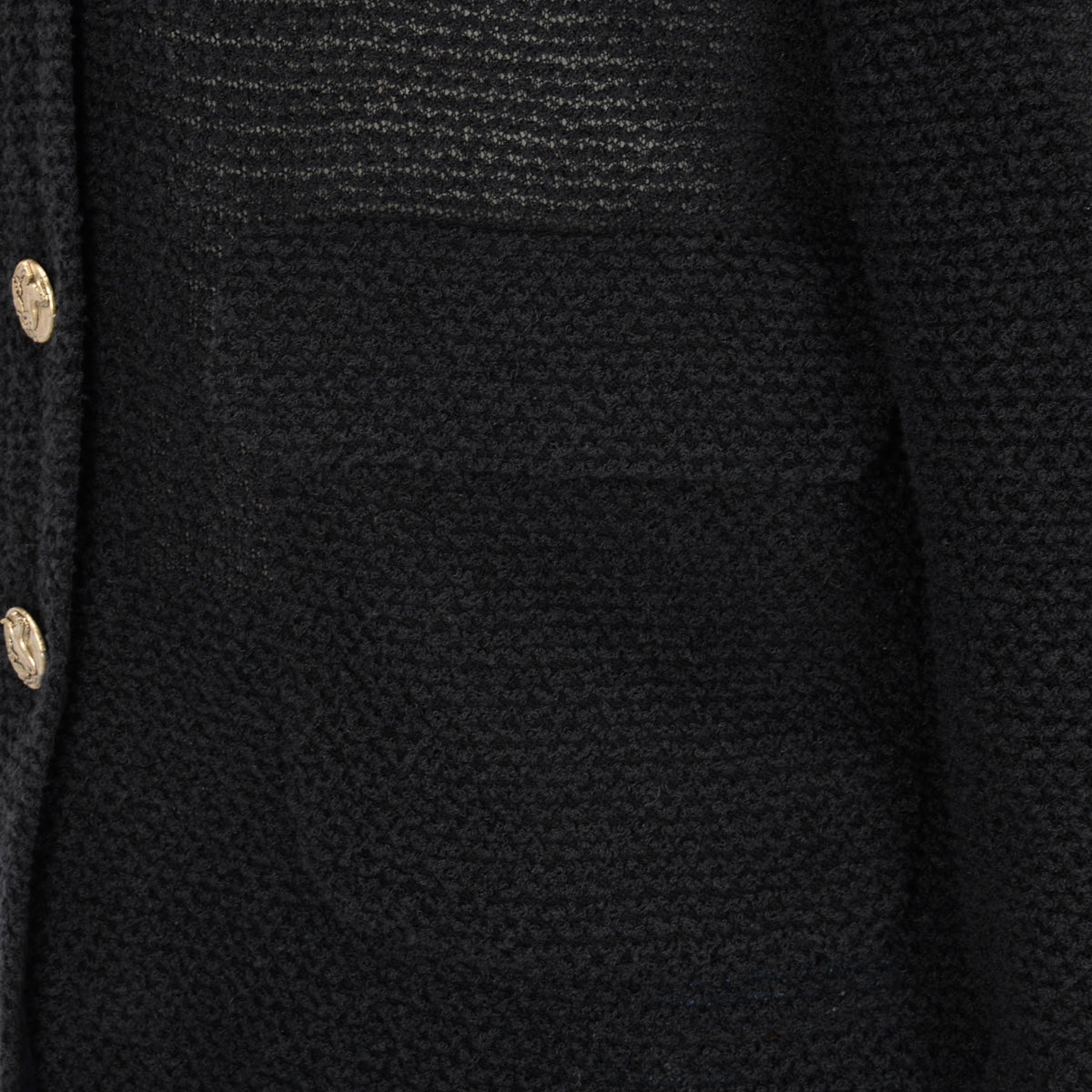 Chanel Black Knit Cardigan Jacket FR 40
