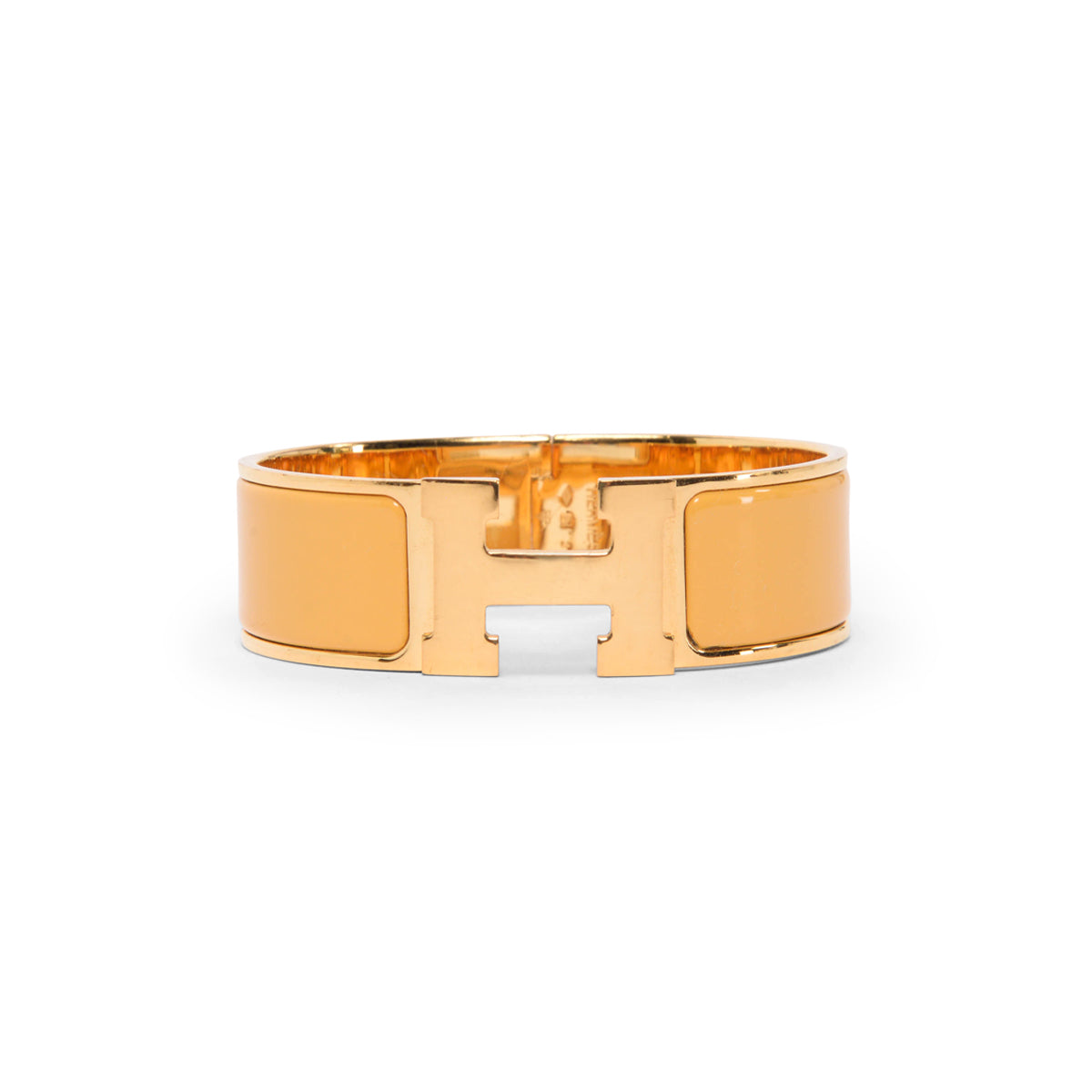 Hermes Mustard Enamel Clic Clac H Bracelet