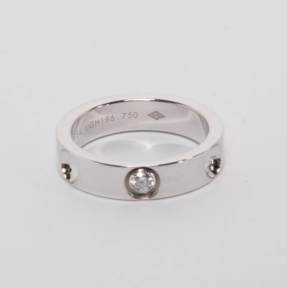 Louis Vuitton 18k White Gold Empreinte Alliance Ring