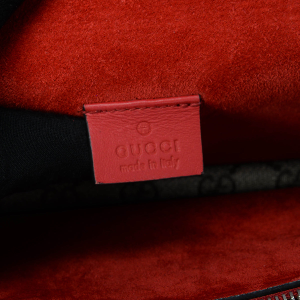 Gucci Red Suede & GG Supreme Small Dionysus Bag