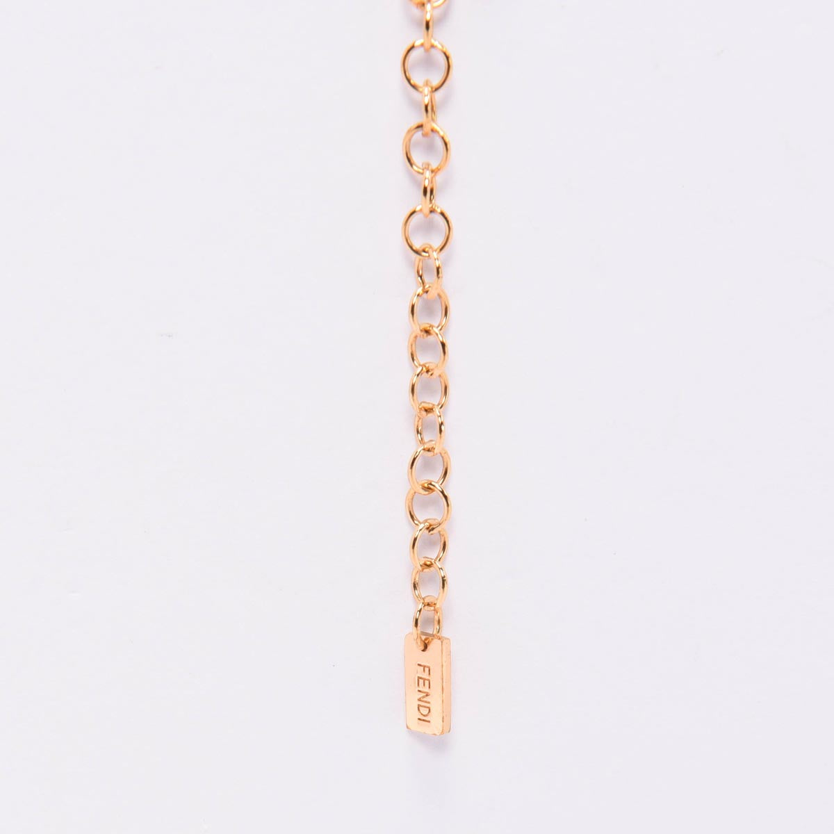 Fendi Gold Tone Metal Baguette Necklace