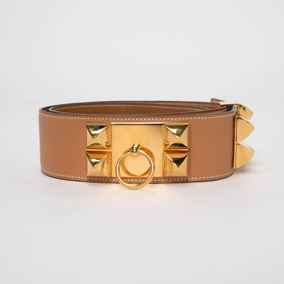 Hermes Gold Epsom Collier de Chien Belt GHW