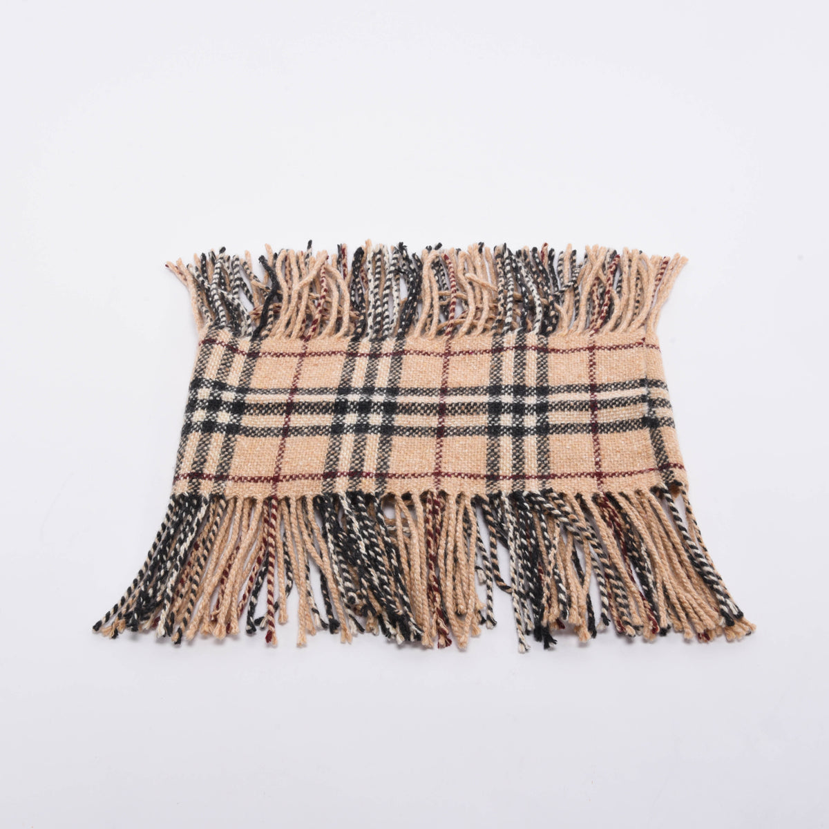 Burberry Nova Check Merino Wool Fringed Scarf