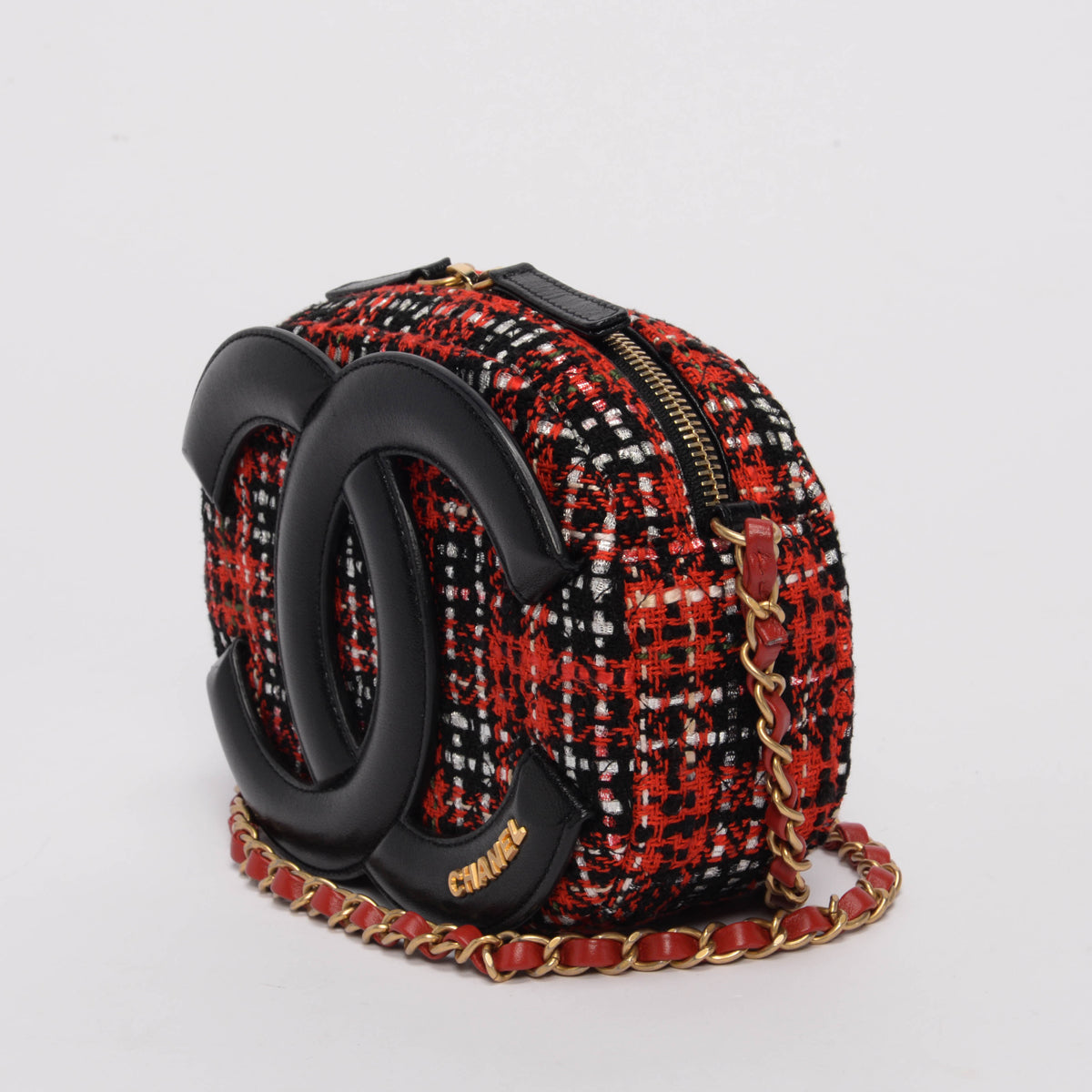 Chanel Red Tweed & Lambskin Coco Midnight Camera Case