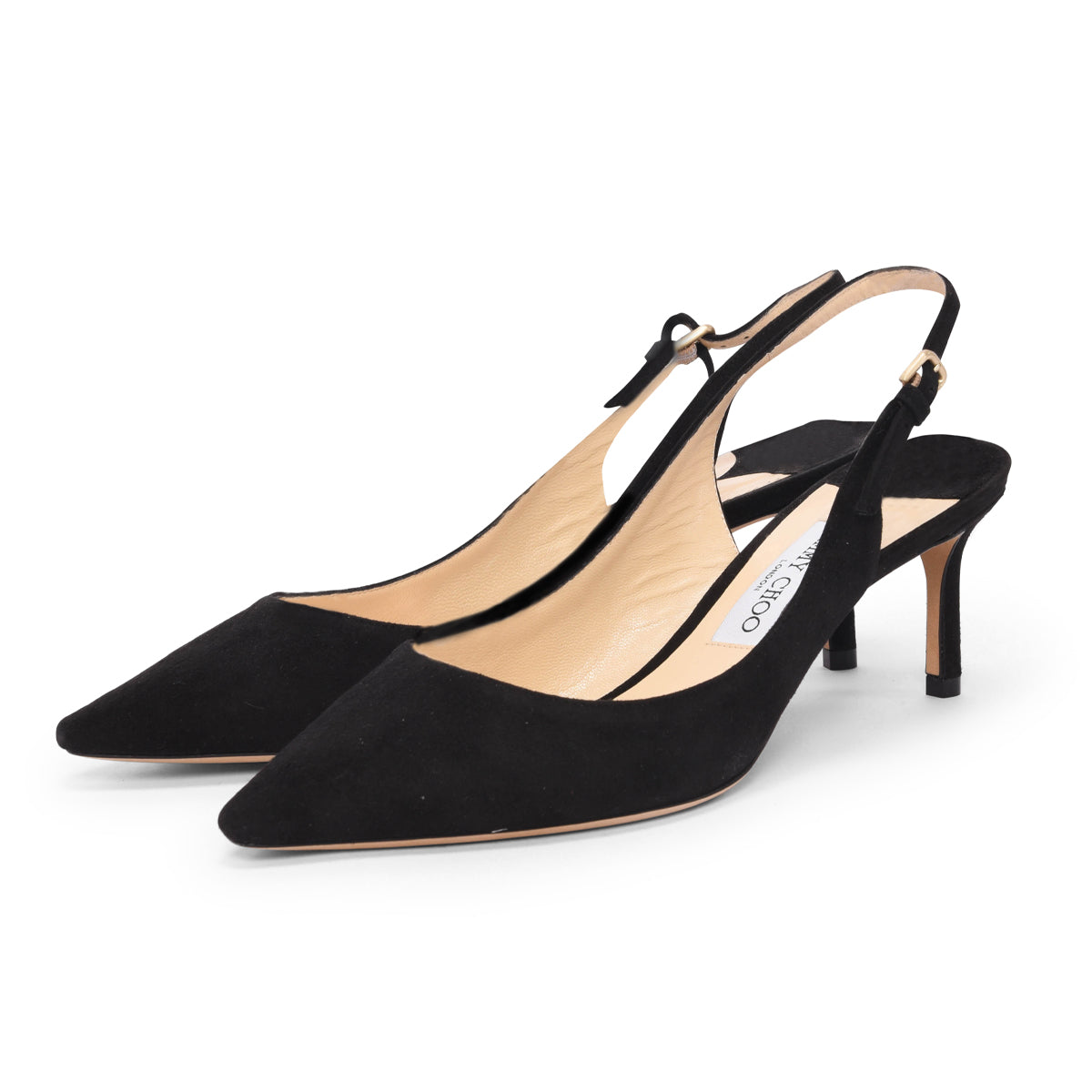 Jimmy Choo Black Suede Erin Slingback Pumps 40
