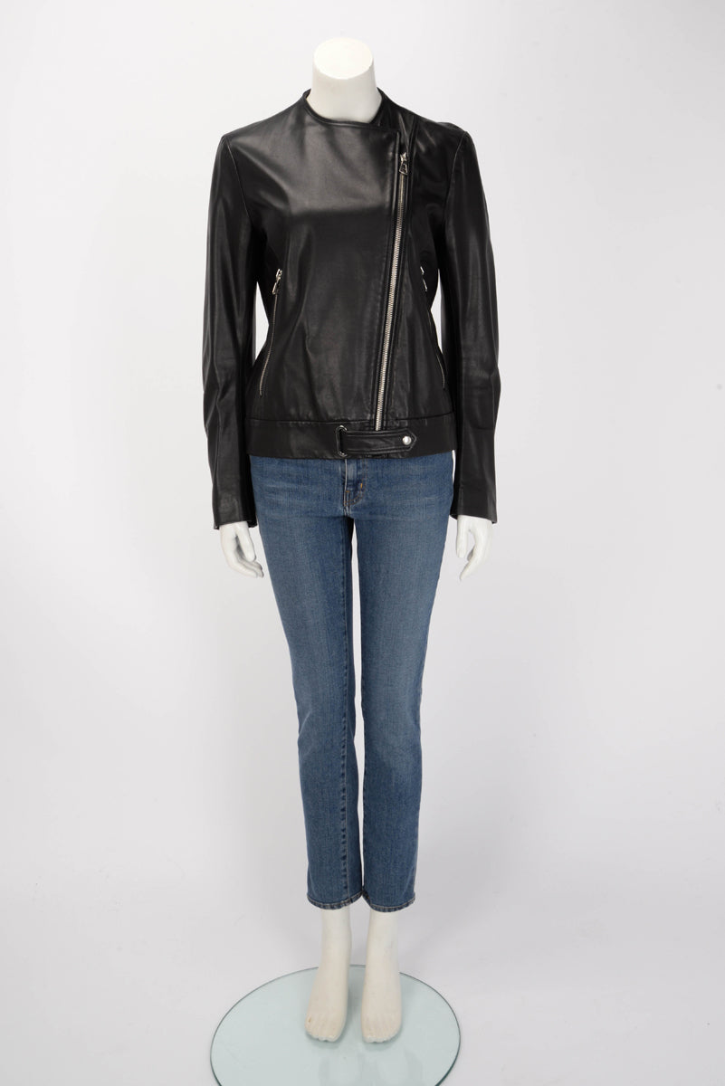 Maison Margiela Black Leather Biker Jacket IT 42