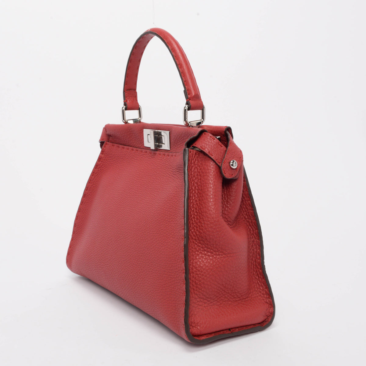 Fendi Raspberry Selleria Medium Peekaboo Bag