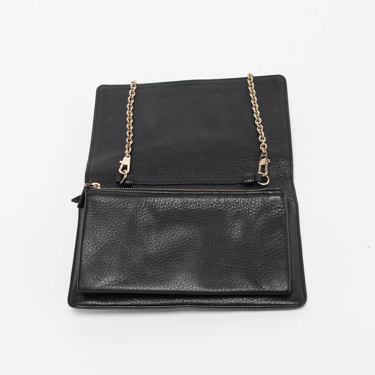 Gucci Black Pebbled Calfskin Broadway Evening Bag