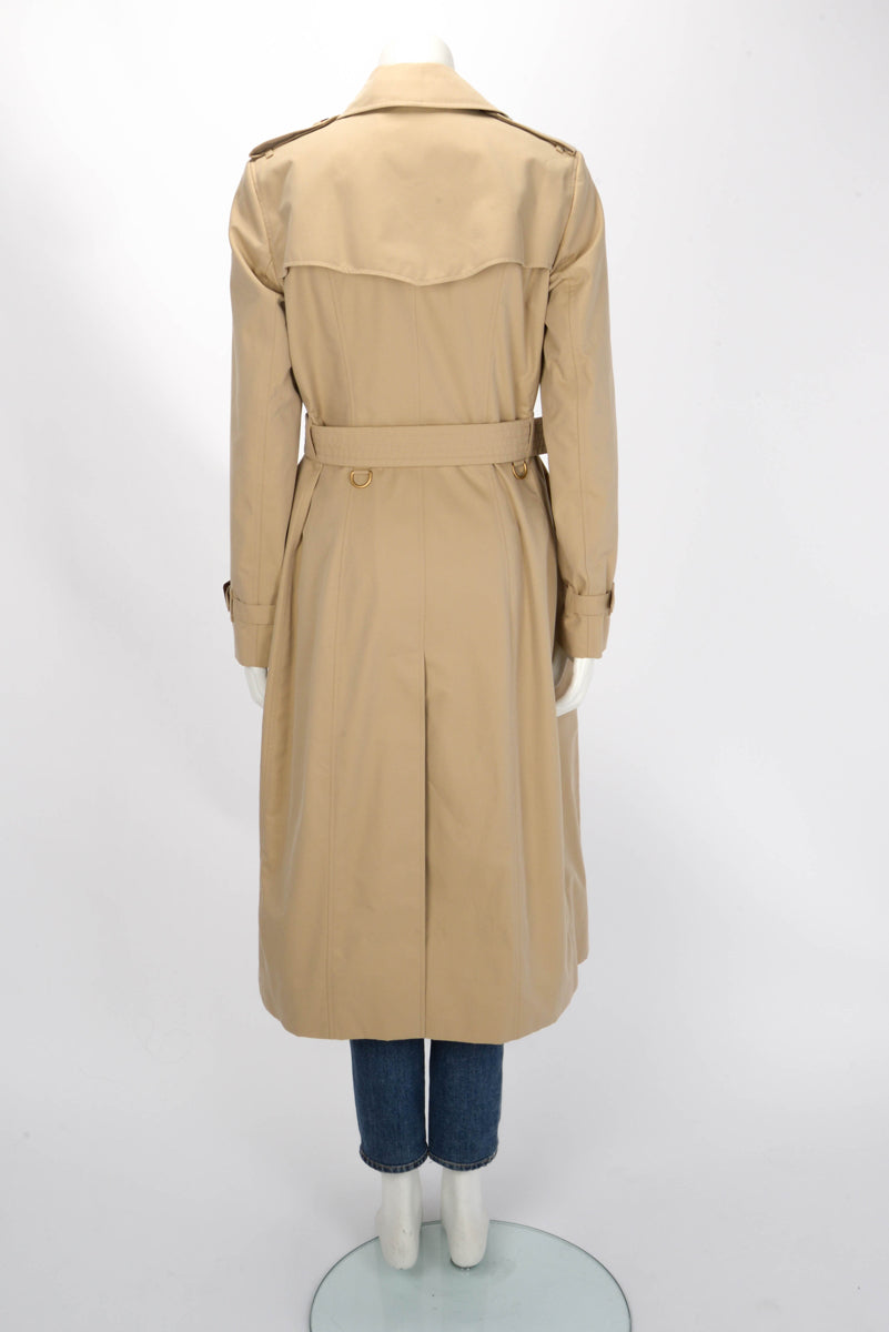 Burberry Honey Beige Cotton Chelsea Long Trench Coat UK 12