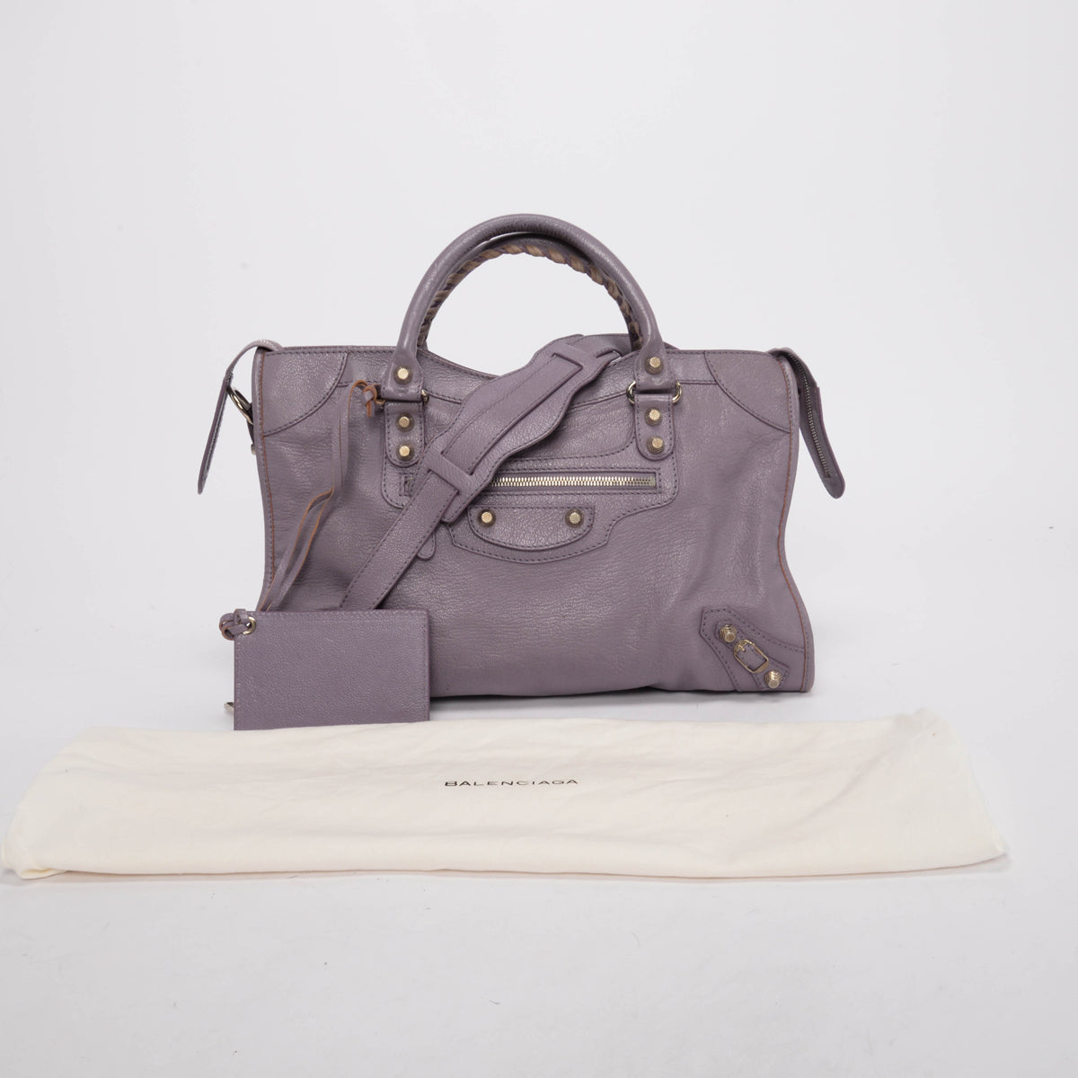 Balenciaga Lilac Goatskin Giant 12 City SHW Bag