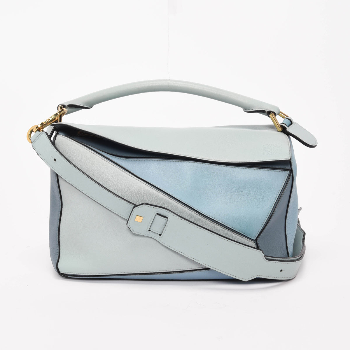Loewe Blue Tri-Colour Calfskin Medium Puzzle Bag