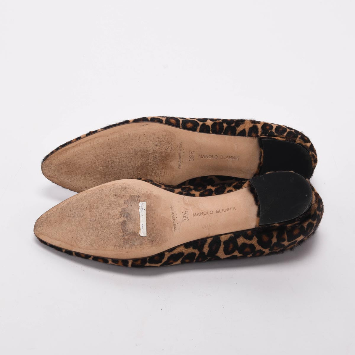 Manolo Blahnik Leopard Calf Hair Flats 38.5