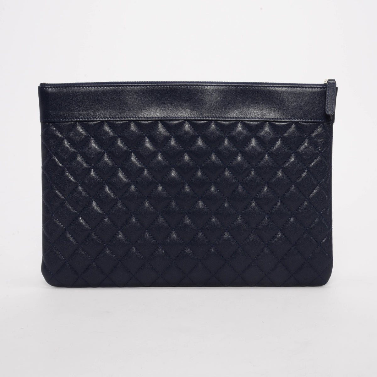 Chanel Navy Quilted Large Vintage Mademoiselle Pouch