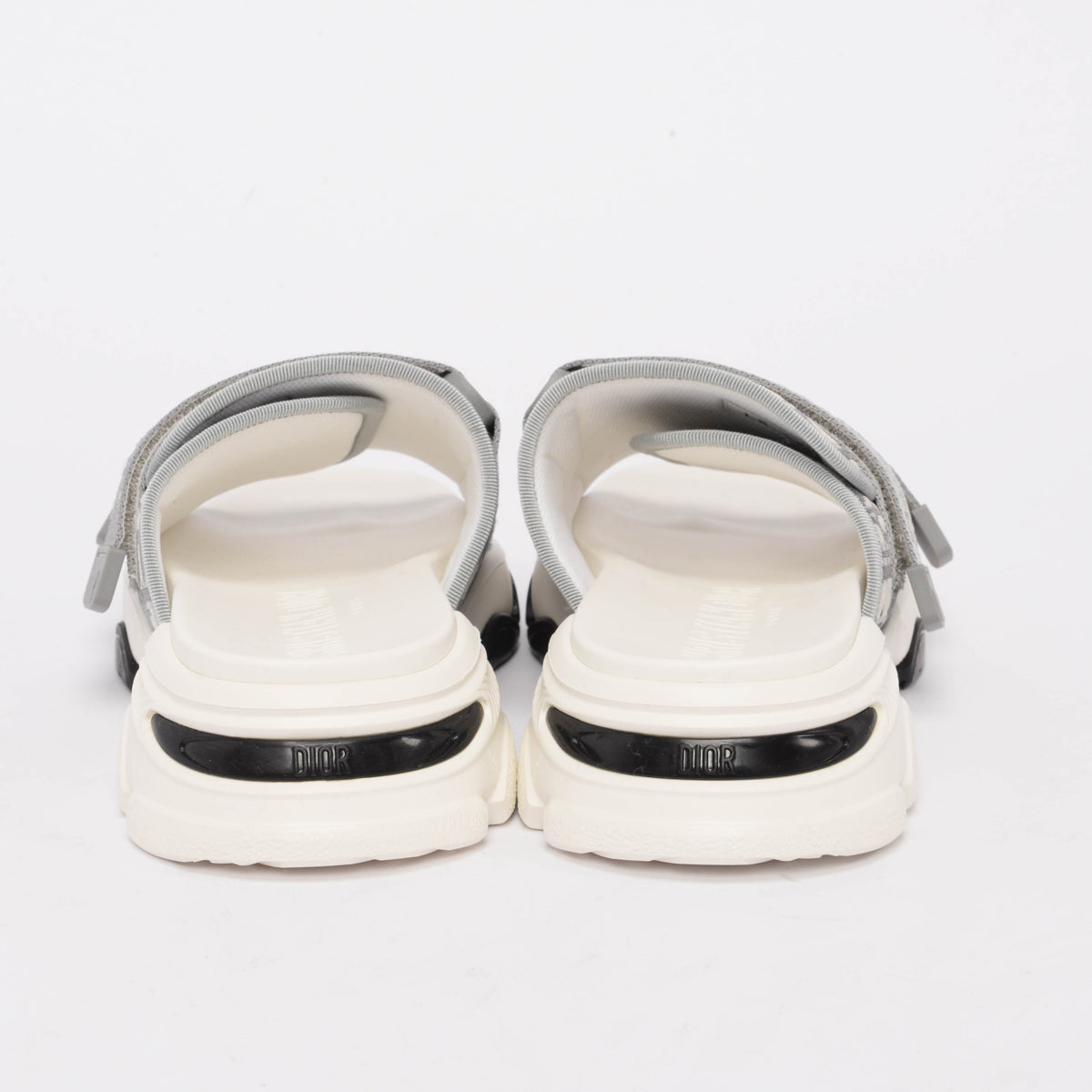 Dior Grey Oblique Canvas D-Wander Slides 38