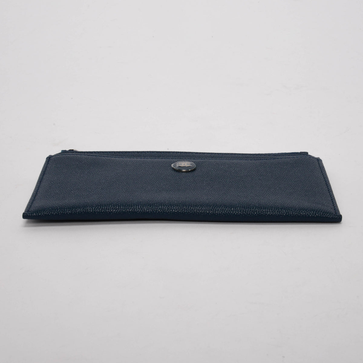 Chanel Teal Quilted Caviar CC Zip Pouch Wallet