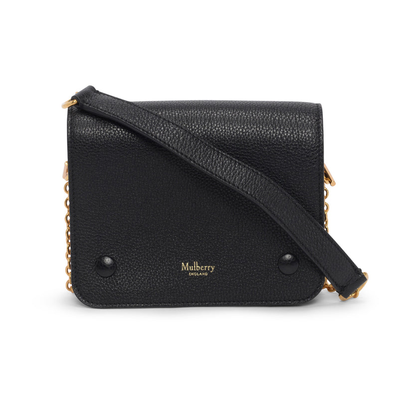 Mulberry Black Classic Grain Small Clifton Bag - Blue Spinach