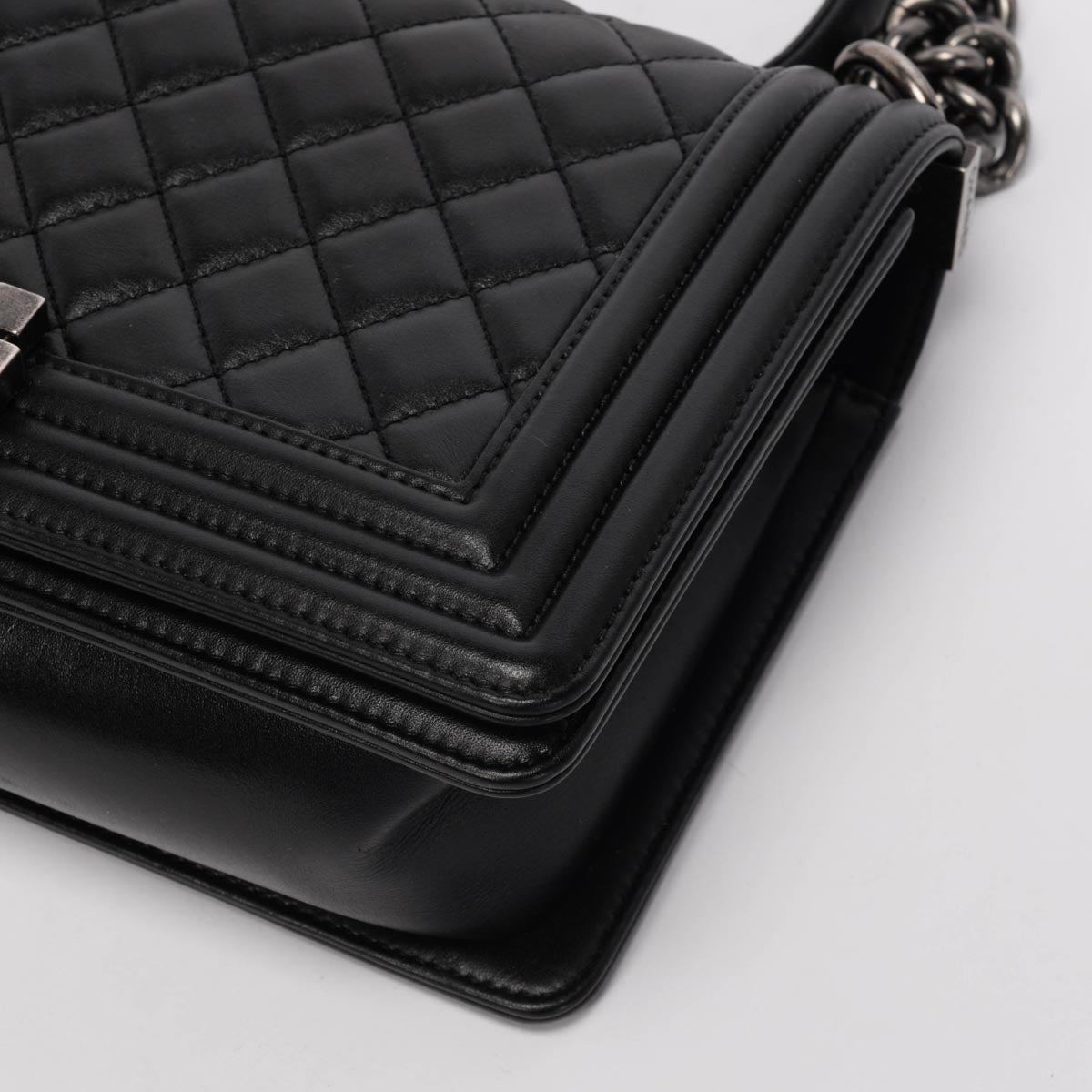 Chanel Black Quilted Lambskin New Medium Boy Bag
