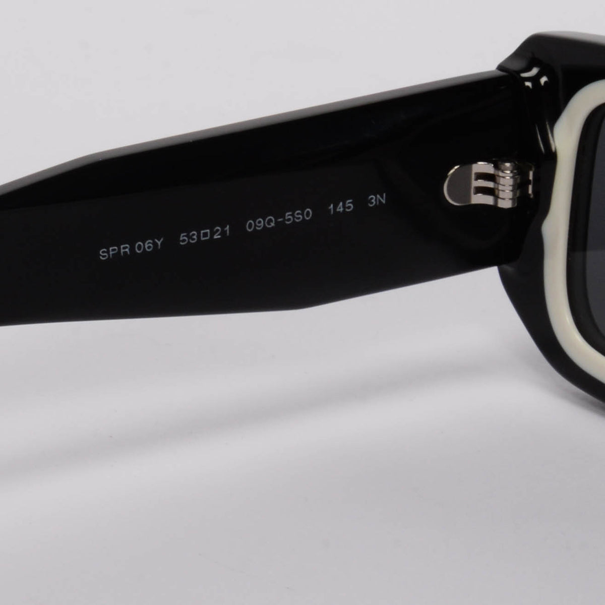 Prada Black Acetate Rectangle Symbole Sunglasses