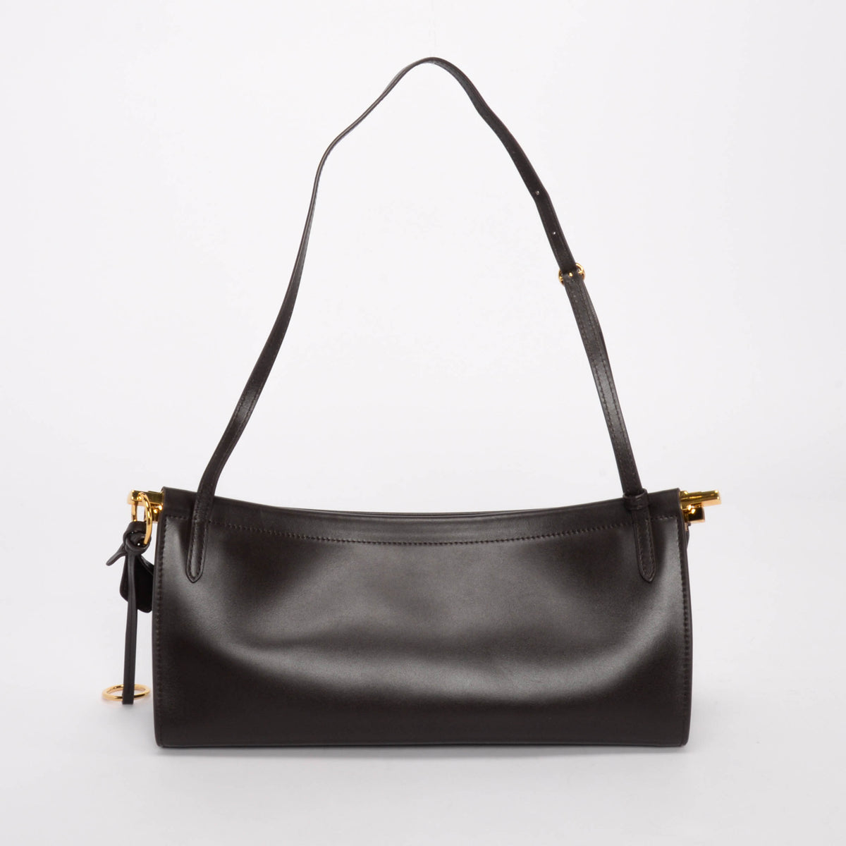 Alaia Dark Brown Calfskin Le Click East West Medium Bag