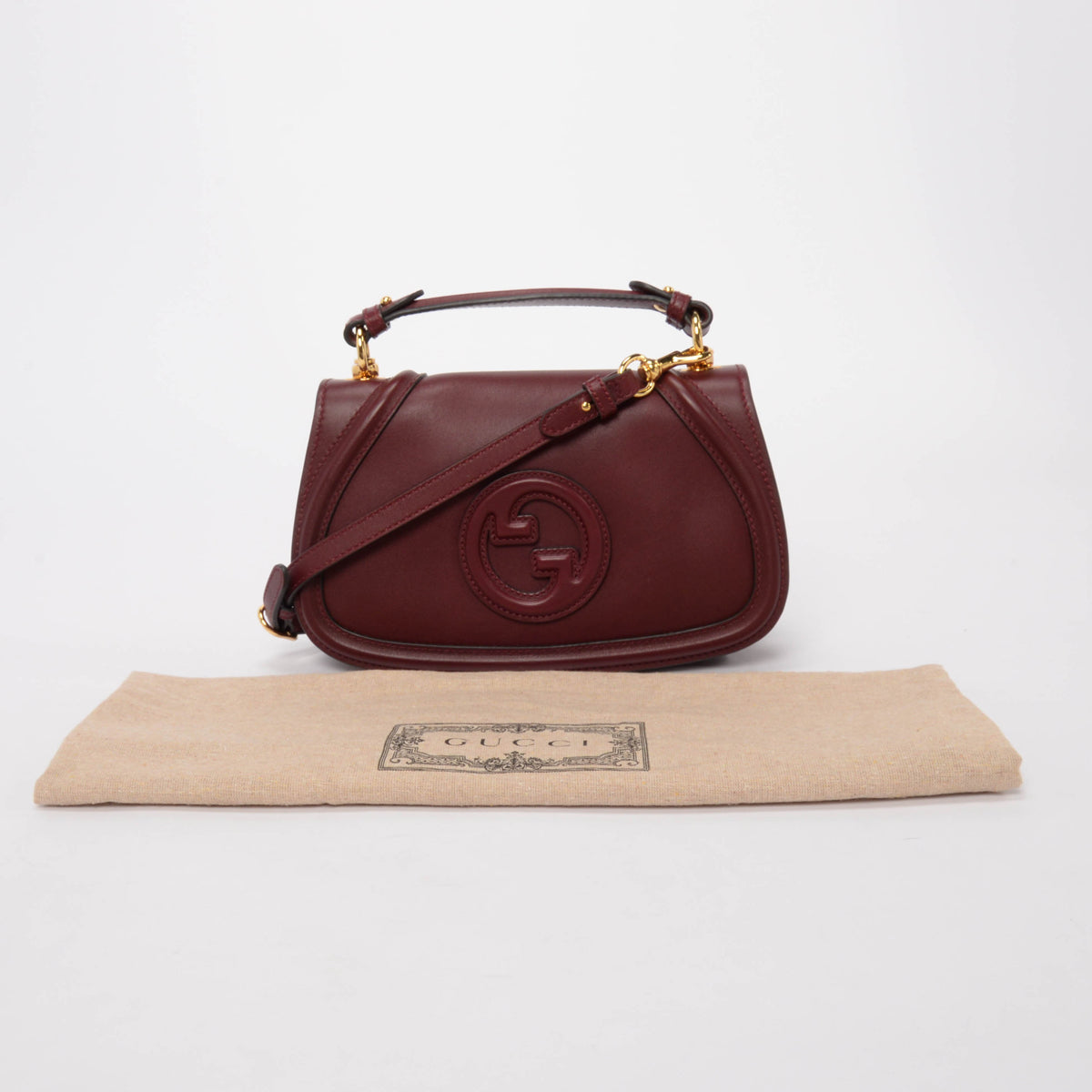 Gucci Rosso Ancora Roxy Calfskin Blondie Medium Top Handle Bag