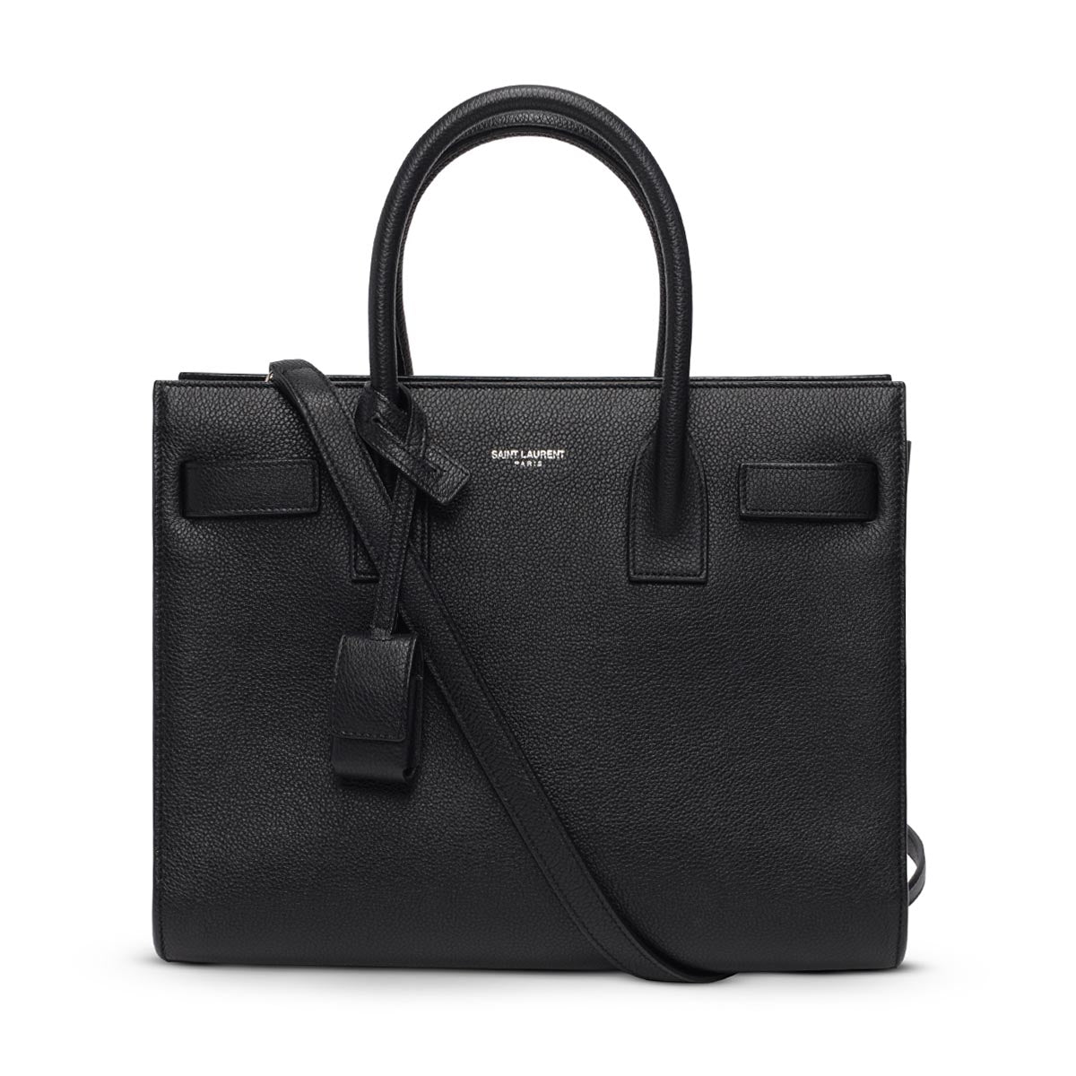 Saint Laurent Black Grained Calfskin Baby Sac de Jour Tote