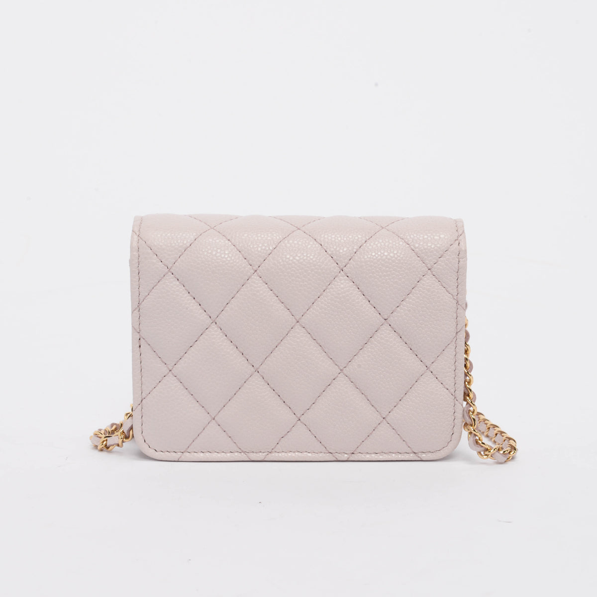 Chanel Light Purple Caviar Miss Coco Clutch With Chain