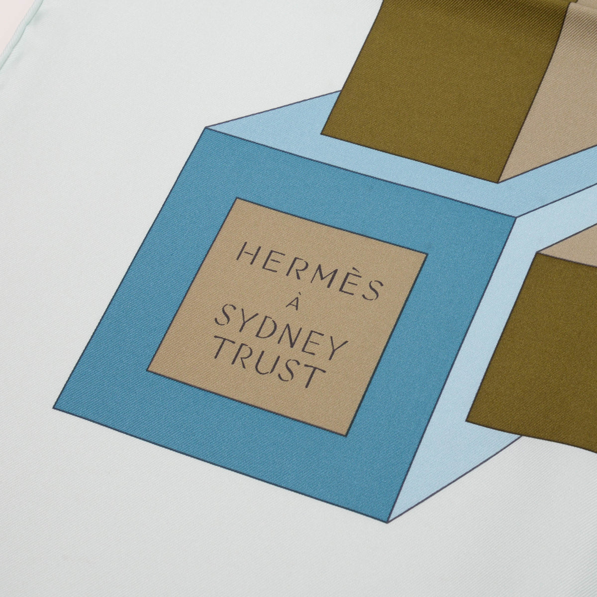 Hermes Pale Blue Silk Perspective Scarf