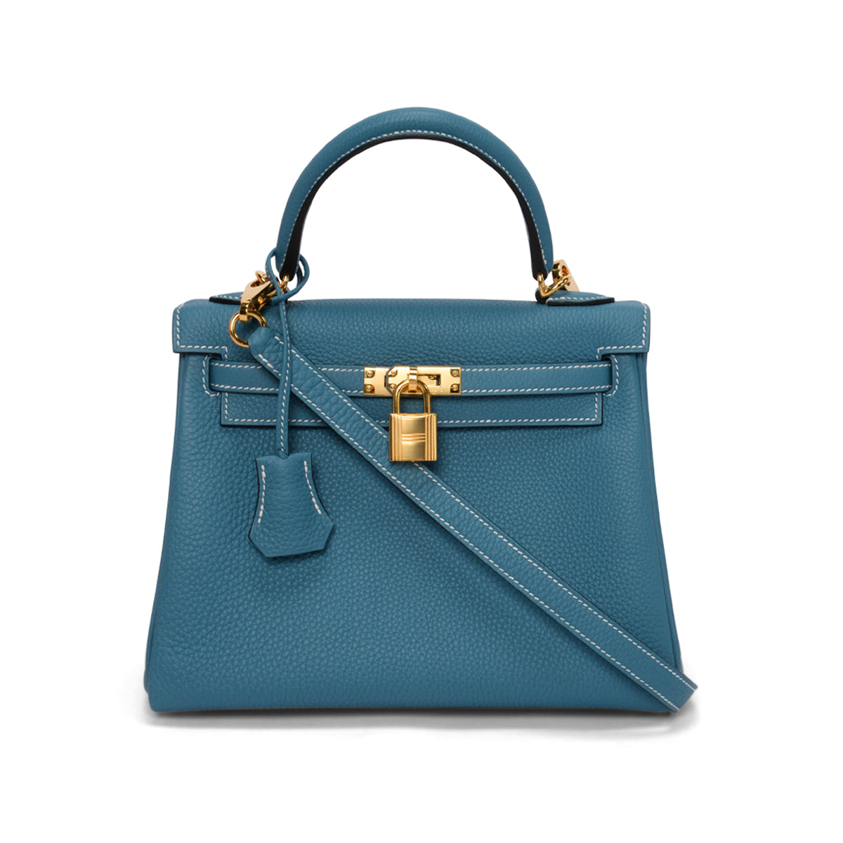 Hermes New Bleu Jean Togo Kelly 25 GHW