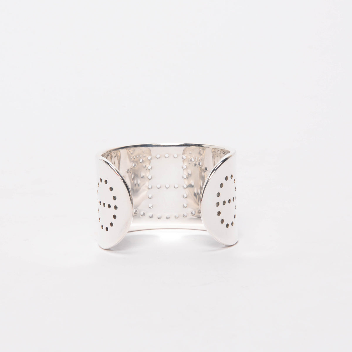 Hermes Sterling Silver Wide Eclipse Cuff