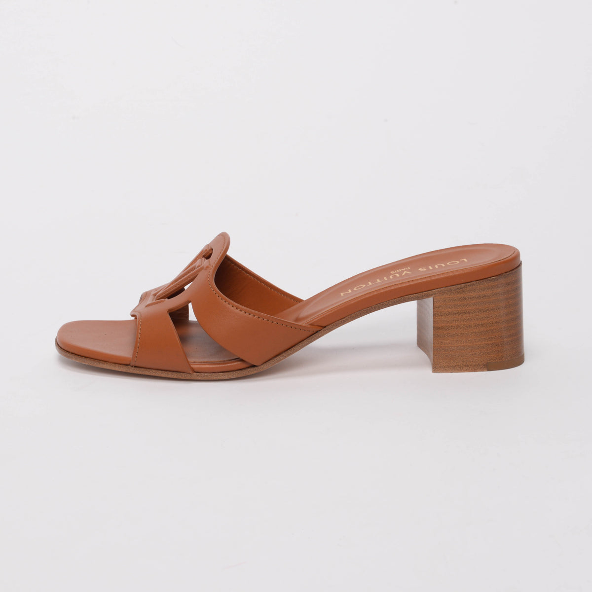 Louis Vuitton Tan Calfskin LV Isola Mules 41