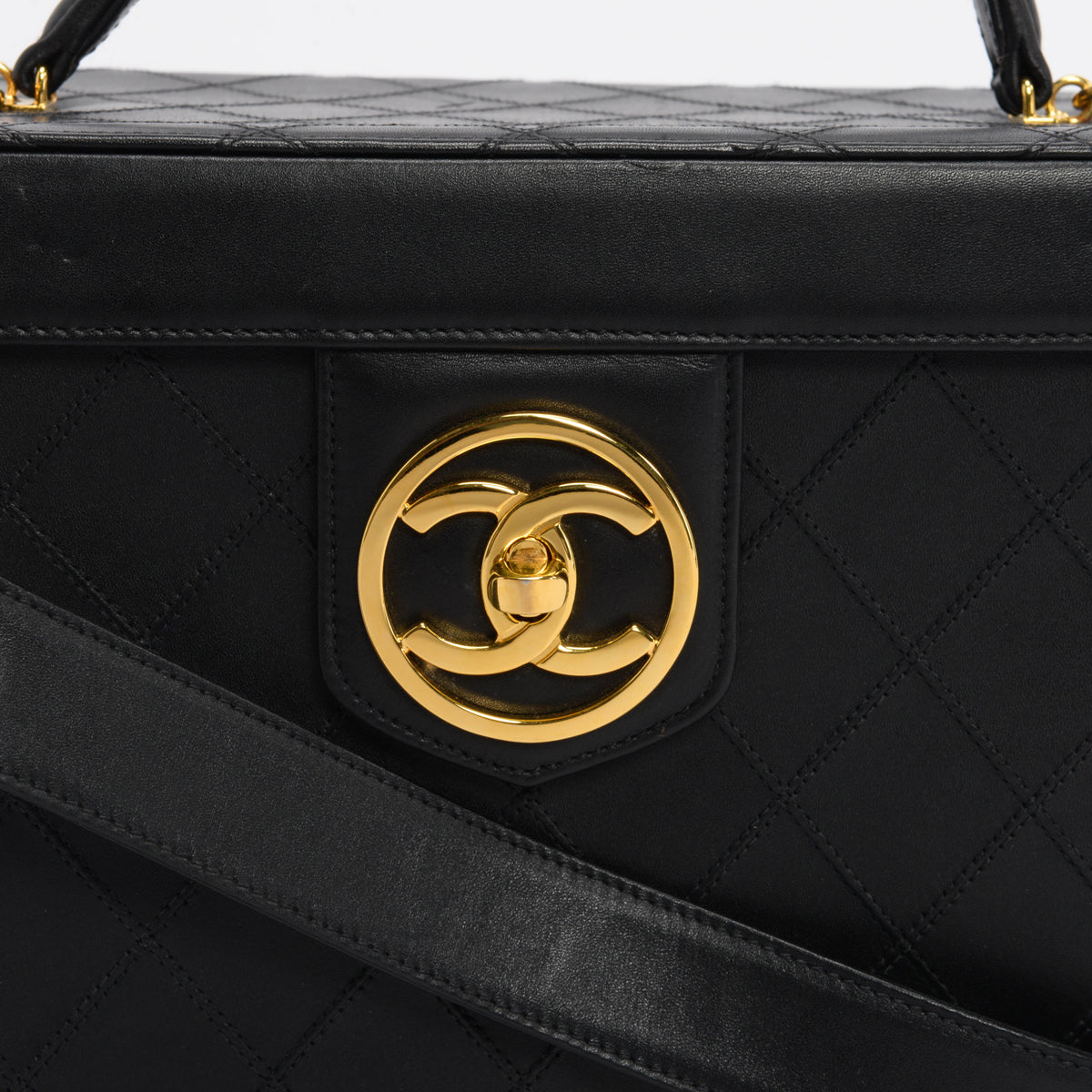 Chanel Black Quilted Lambskin CC Turnlock Vanity Case