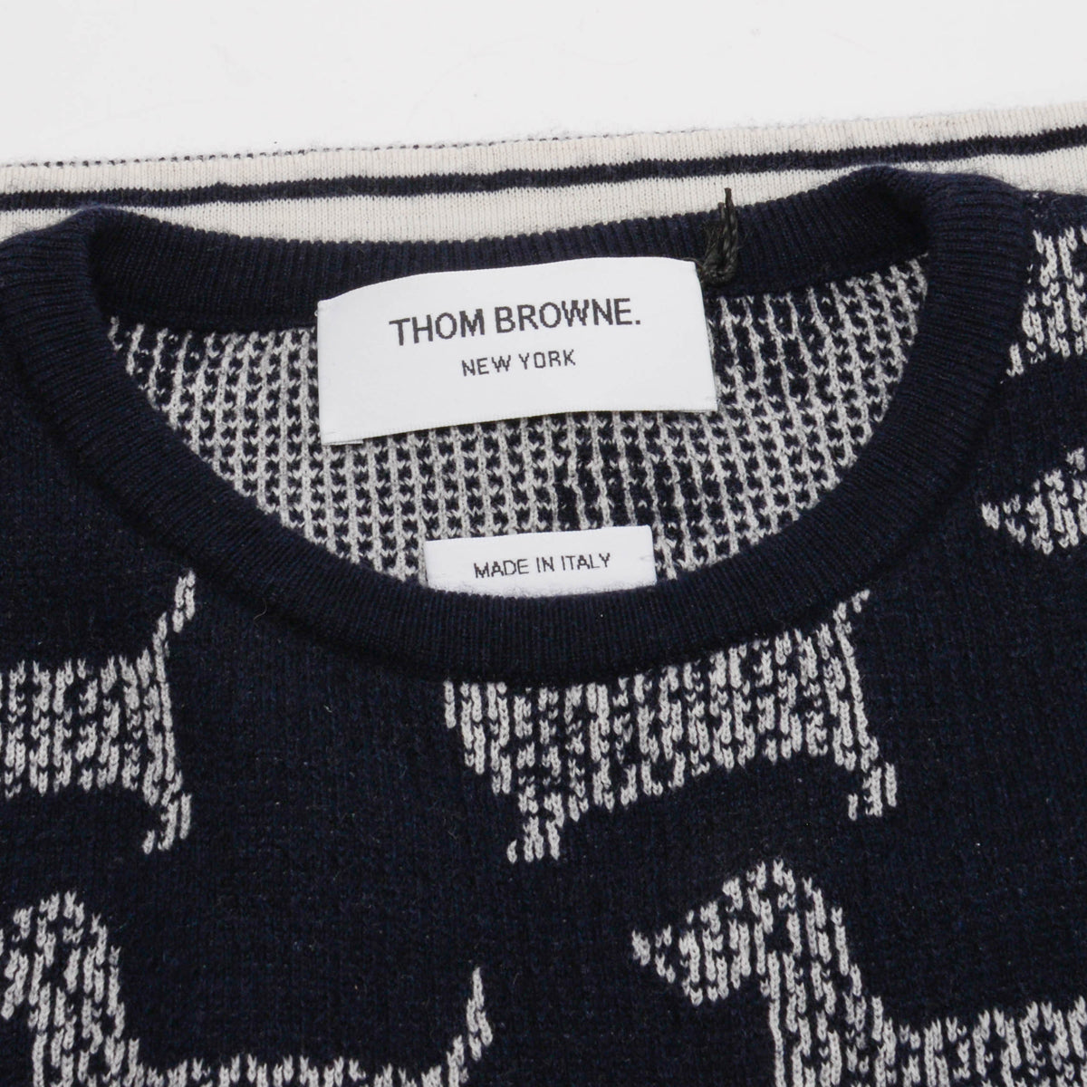 Thom Browne Navy Cashmere Blend All Over Hector Vest 3/44