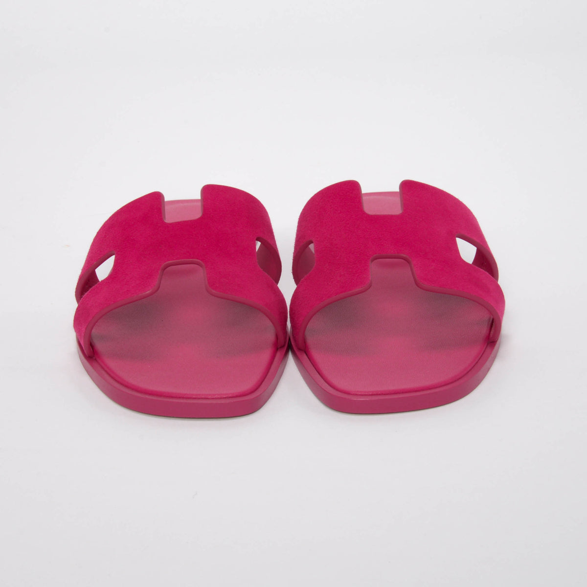 Hermes Rose Sakura Suede Oran Sandals 36