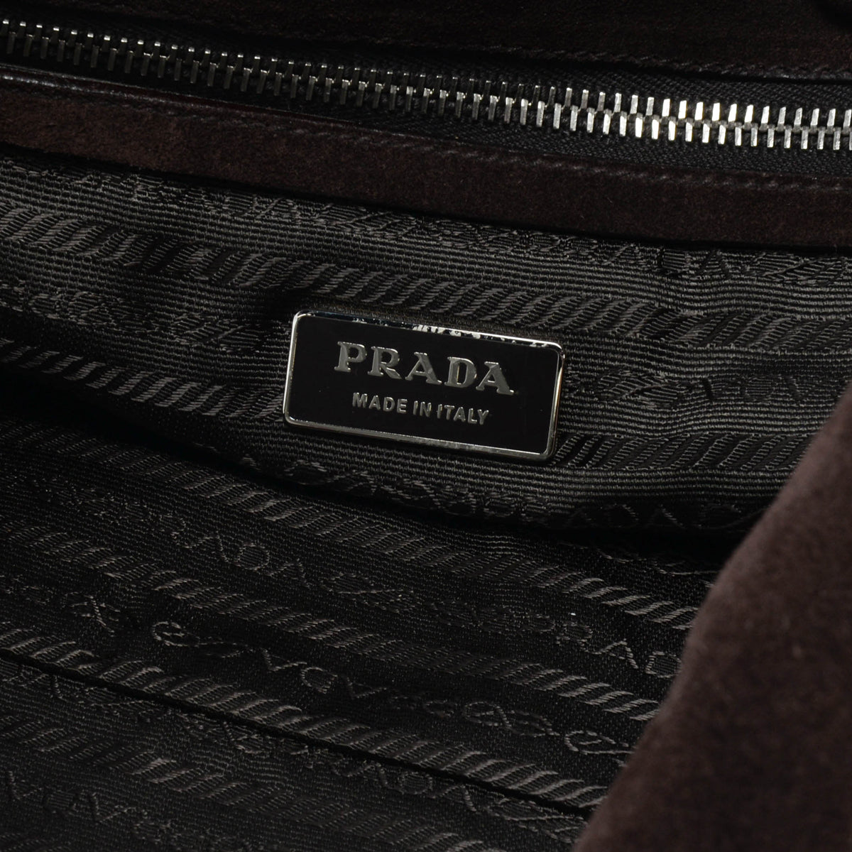 Prada Moro Brown Suede Easy Shoulder Bag