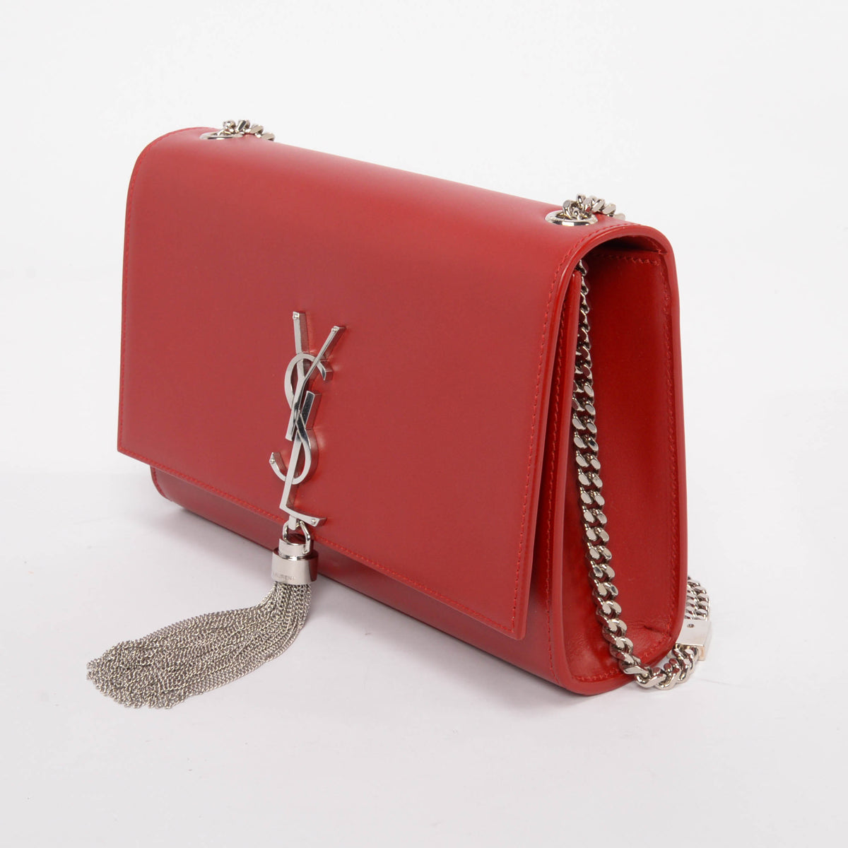 Saint Laurent Red Calfskin Medium Kate Tassel Bag