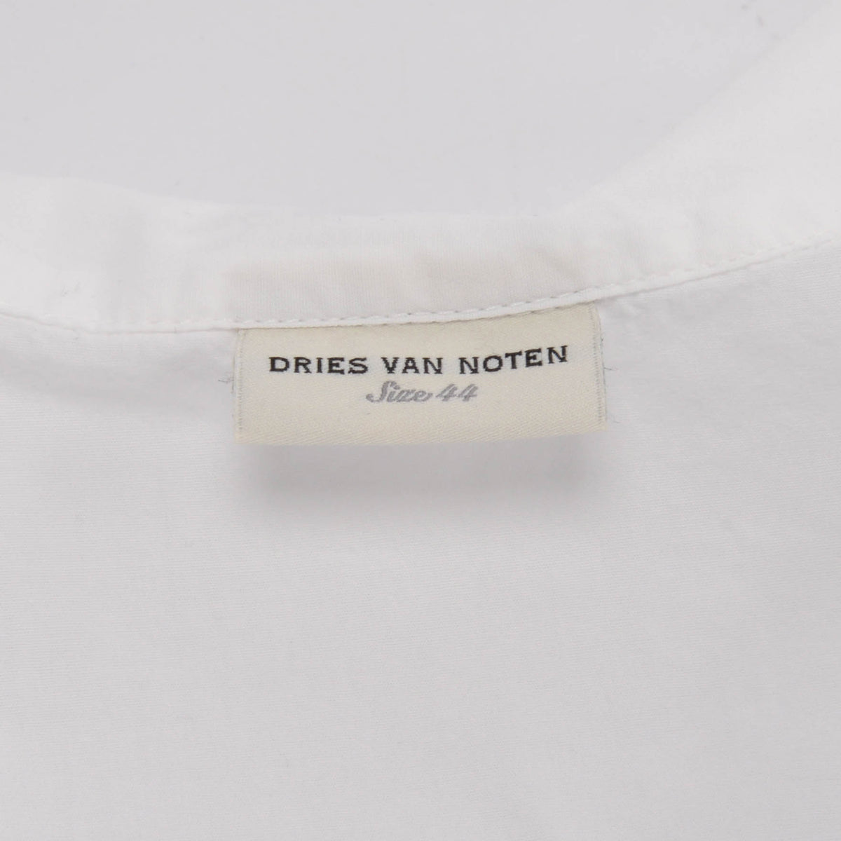 Dries Van Noten White Cotton Tie Blouse FR 44