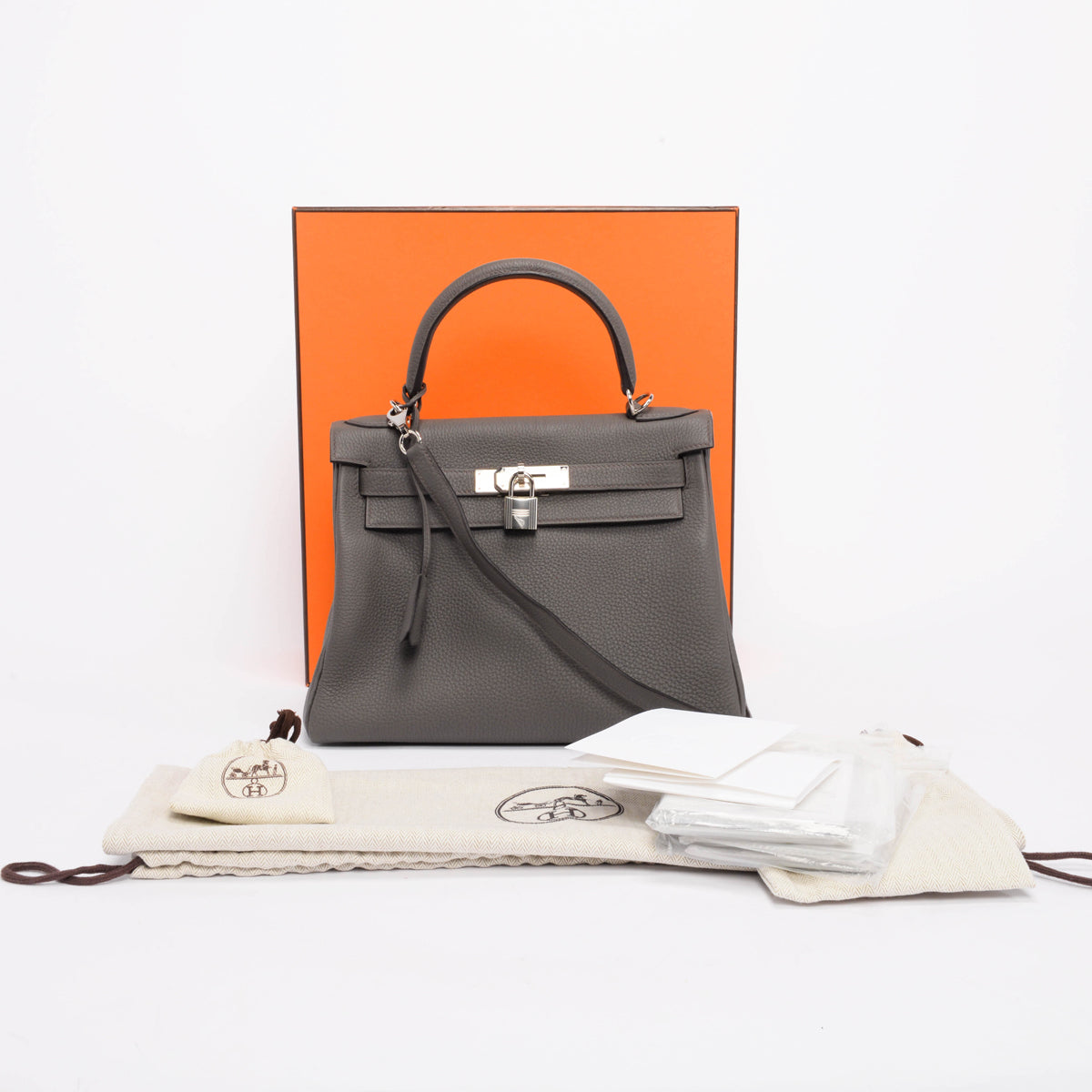 Hermes Gris Etain Togo Kelly 28