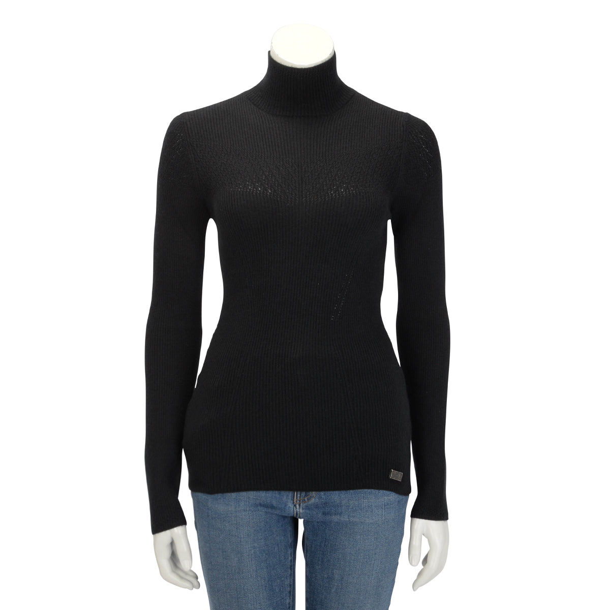 Chanel Black Cashmere Roll Neck Sweater FR 38