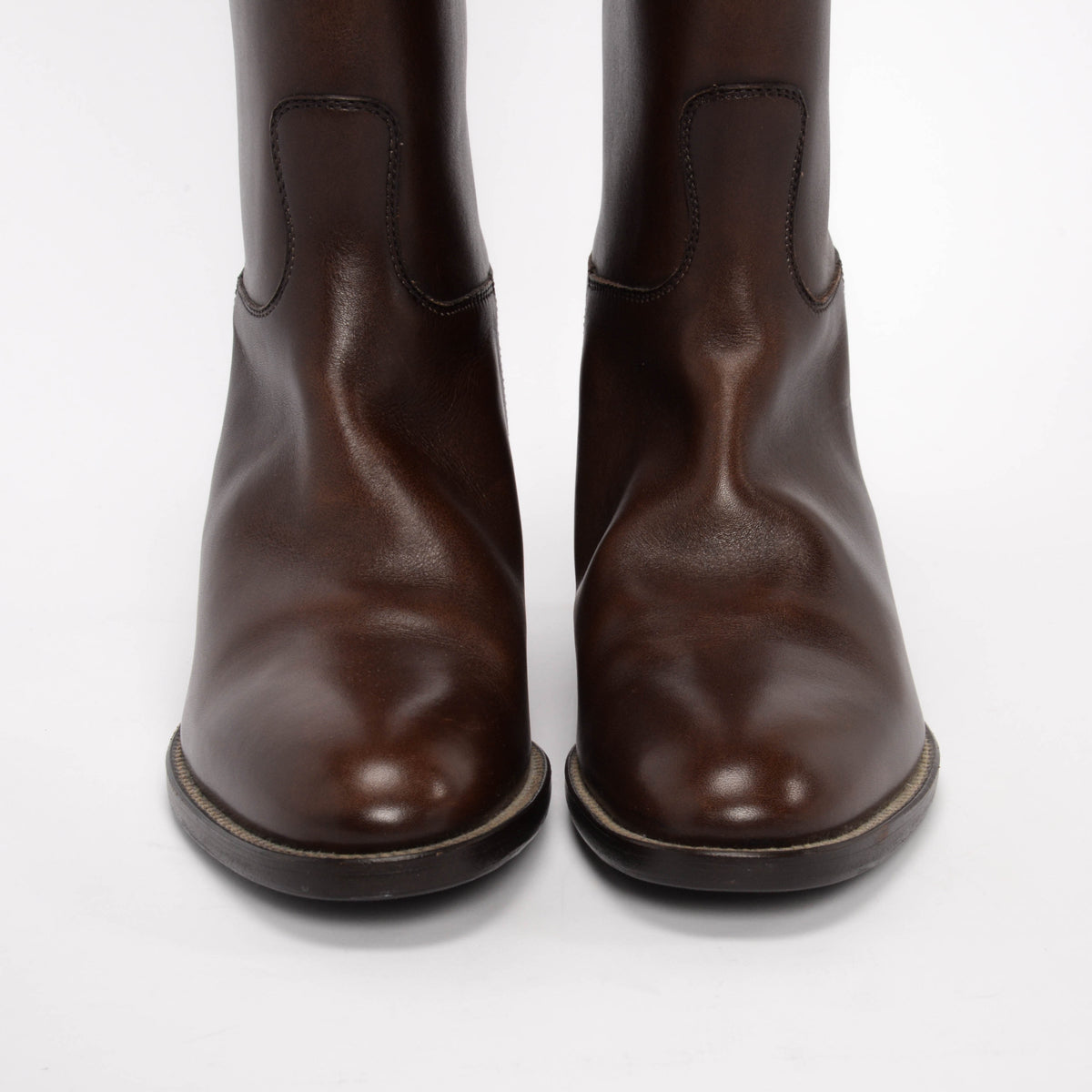 Hermes Chocolat Box Calf Jumping Boots 36