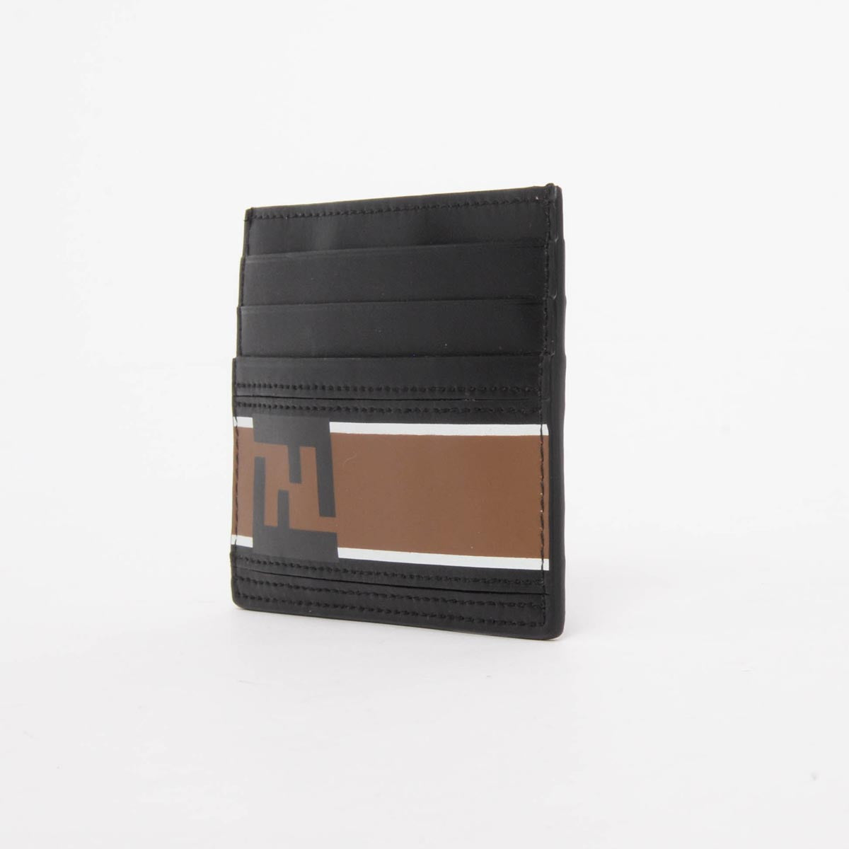 Fendi Black Calfskin Forever Fendi Card Holder