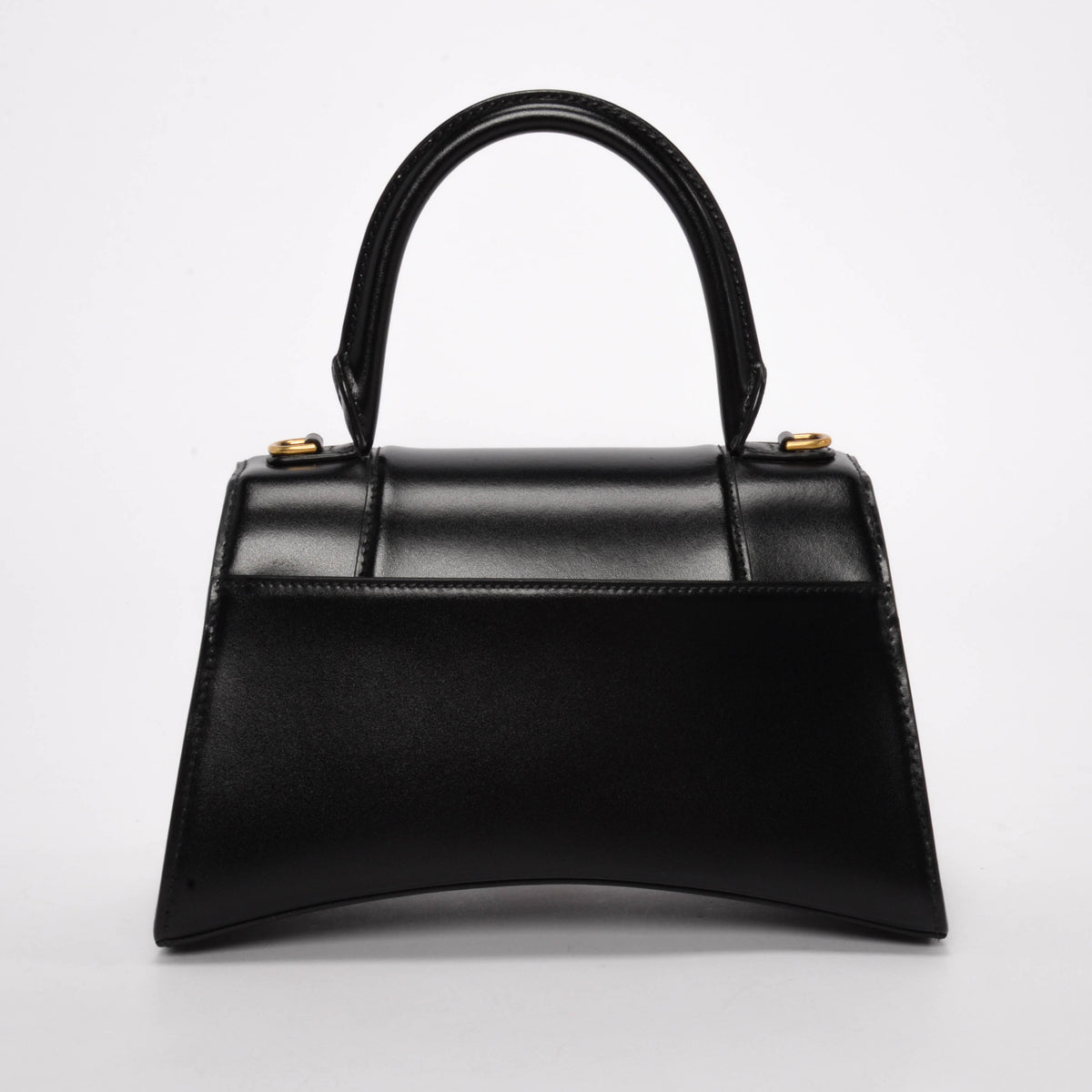 Balenciaga Black Shiny Box Calf Small Hourglass Bag