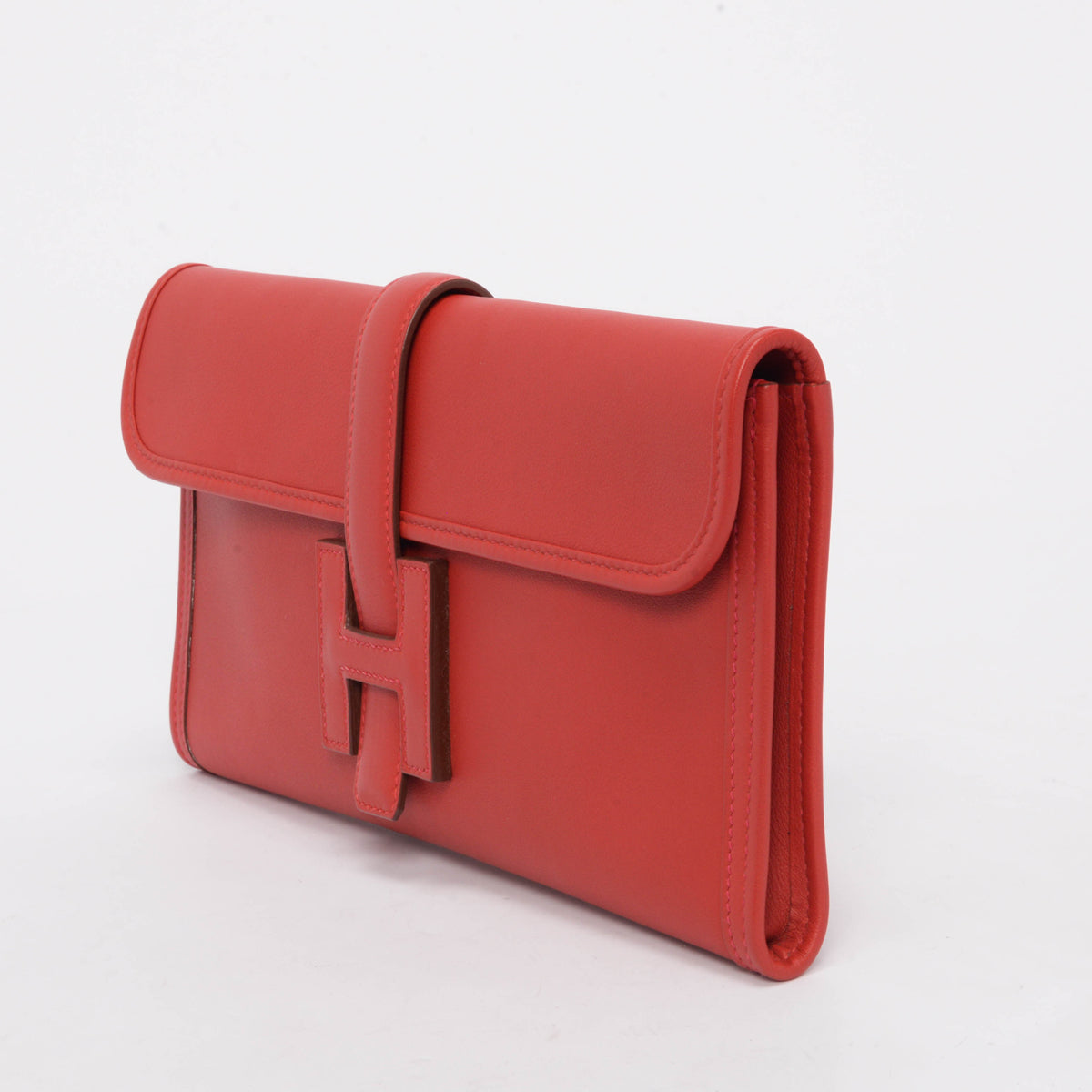 Hermes Rouge Casaque Swift Jige 29 Clutch