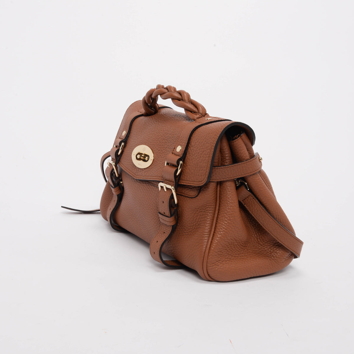 Mulberry Chestnut Classic Grain Alexa Top Handle Bag