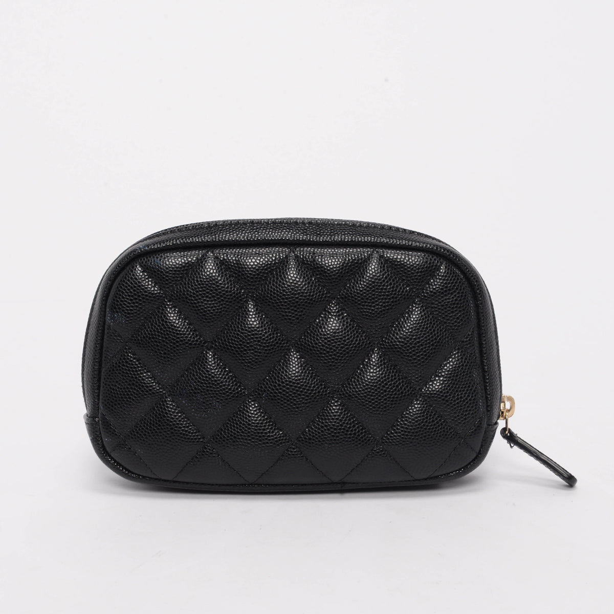 Chanel Black Caviar Small Curvy Cosmetic Case