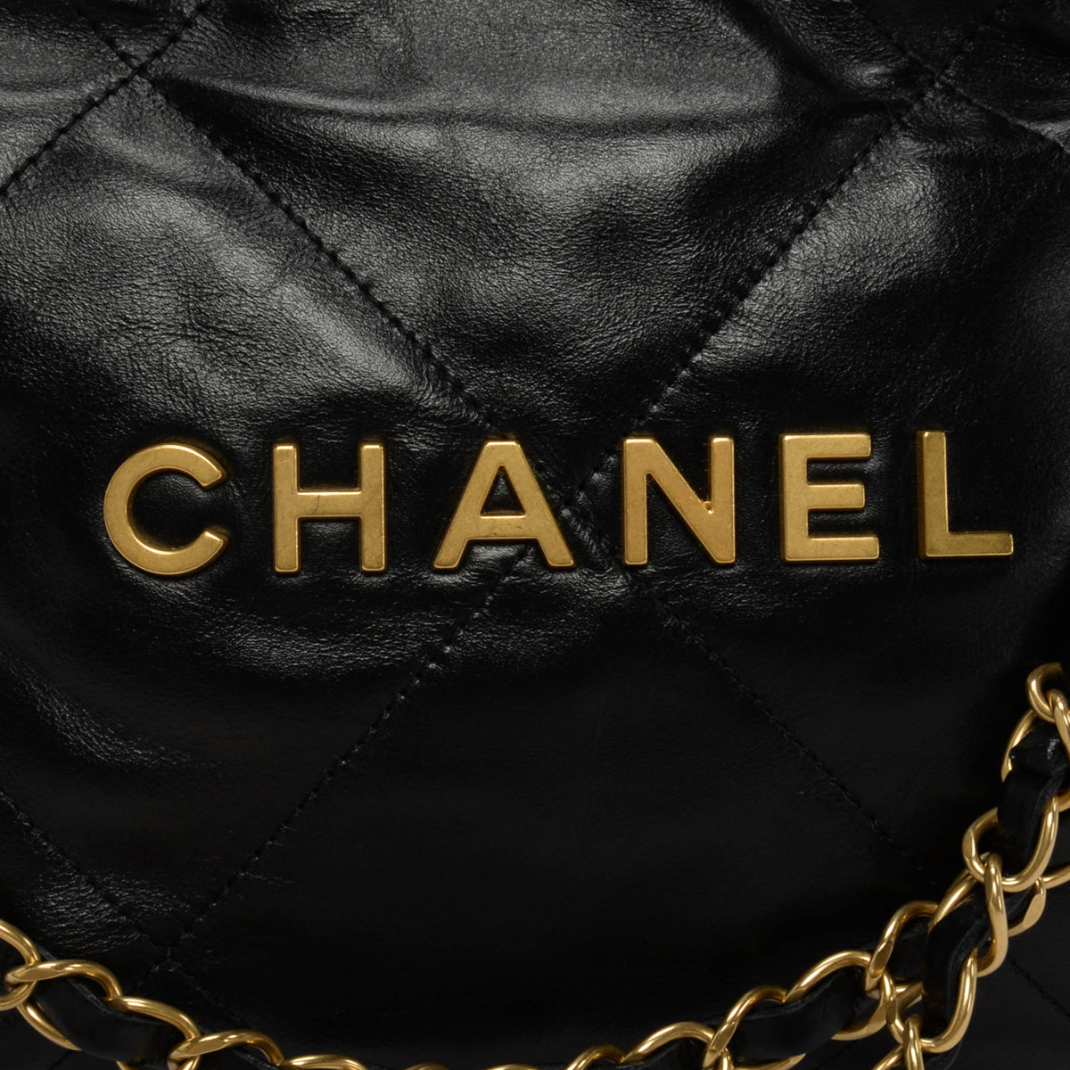 Chanel Black Shiny Calfskin Small 22 Bag