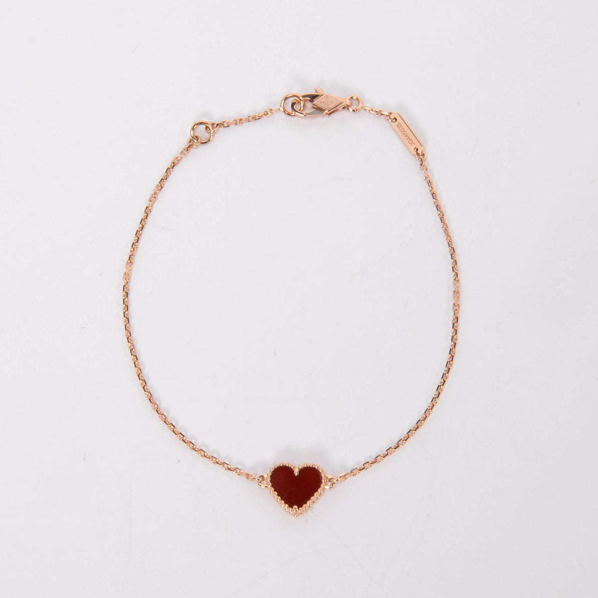 Van Cleef & Arpels Rose Gold & Carnelian Sweet Hearts Bracelet