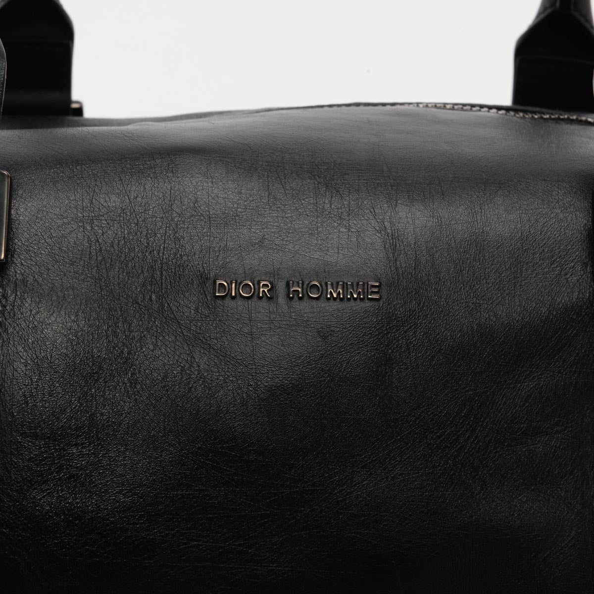 Dior Homme Black Calfskin Weekend Duffle Bag