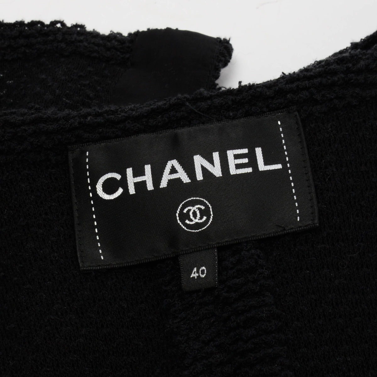 Chanel Black Knit Cardigan Jacket FR 40